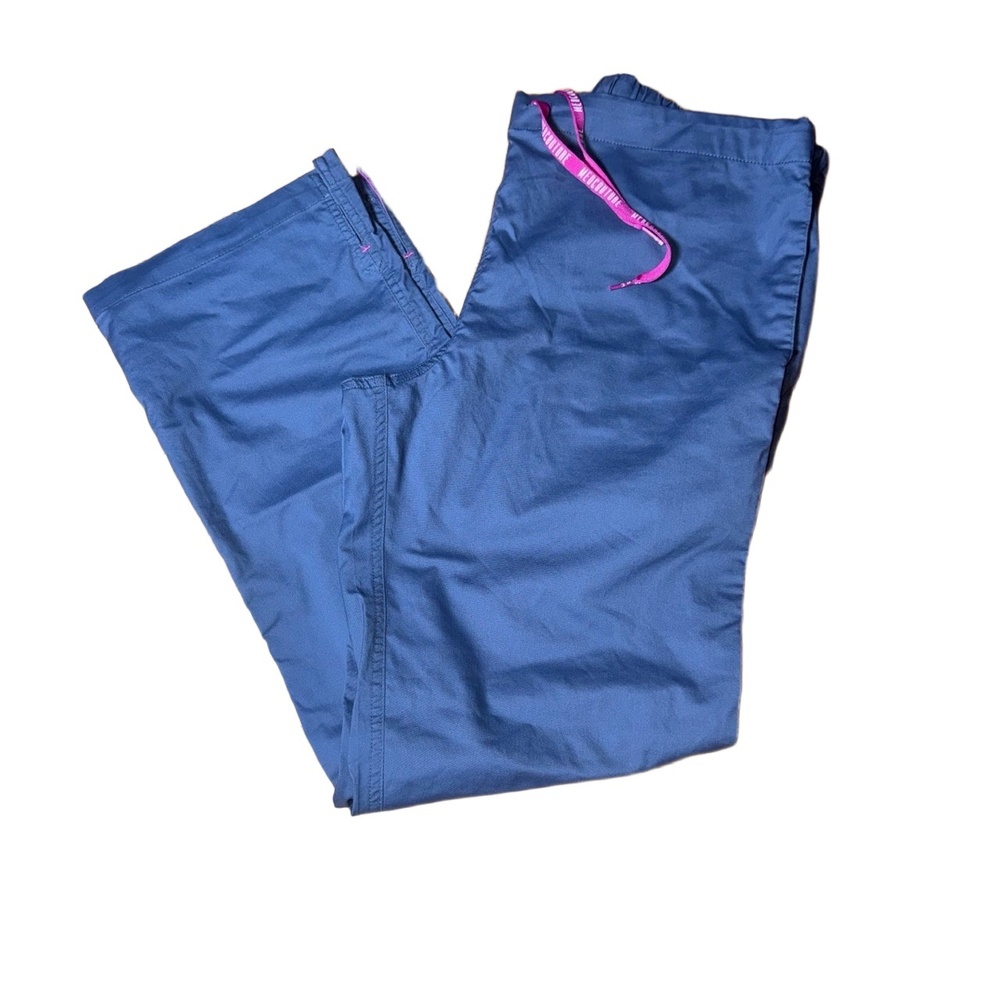 MEDCOUTURE Scrubs Pants Gray Drawstring Straight Leg Elastic Waist Size Medium